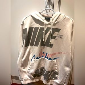 White Nike Hoodie with design